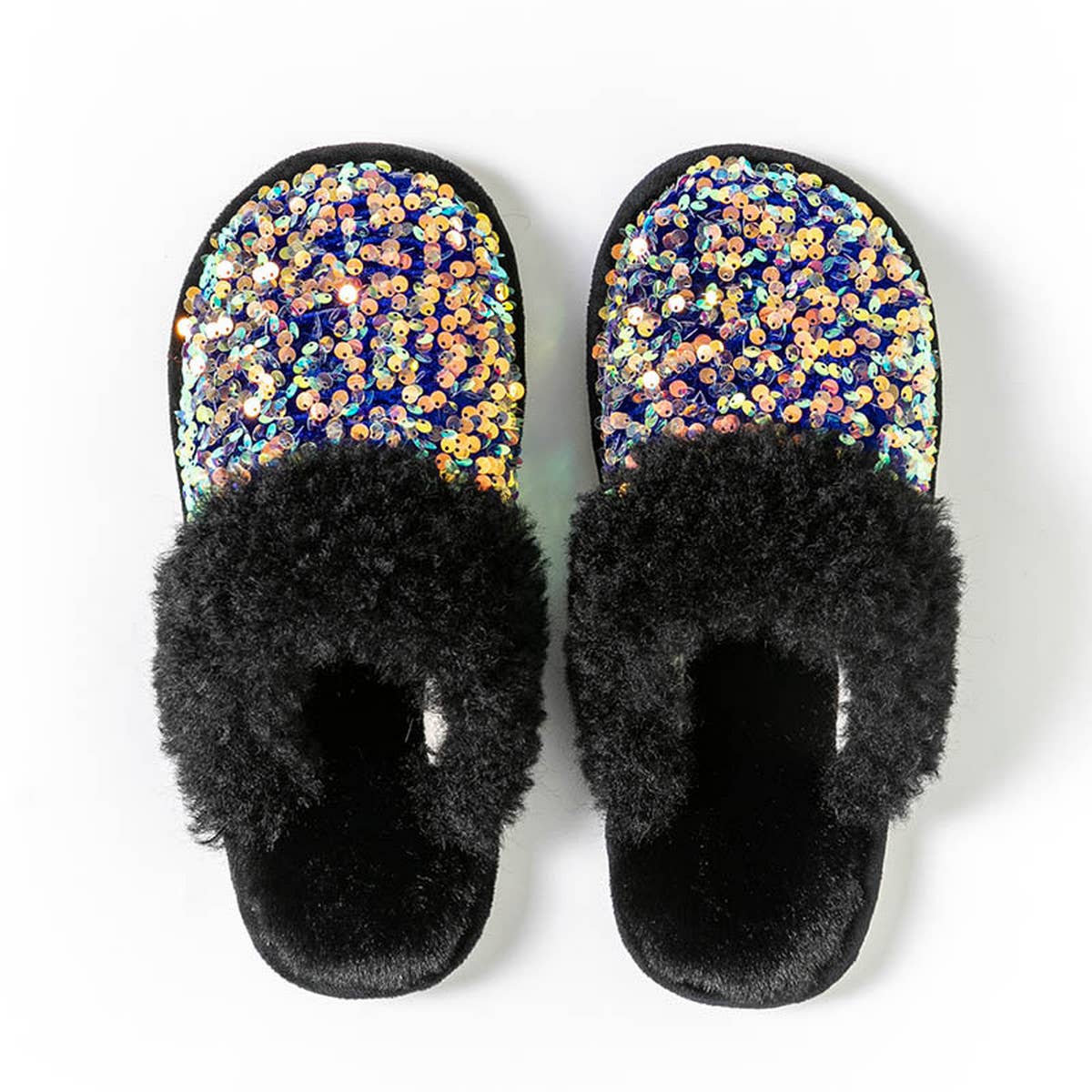 HOME FASHION SEQUINED PLUSH SLIPPERS_CWSHS0830