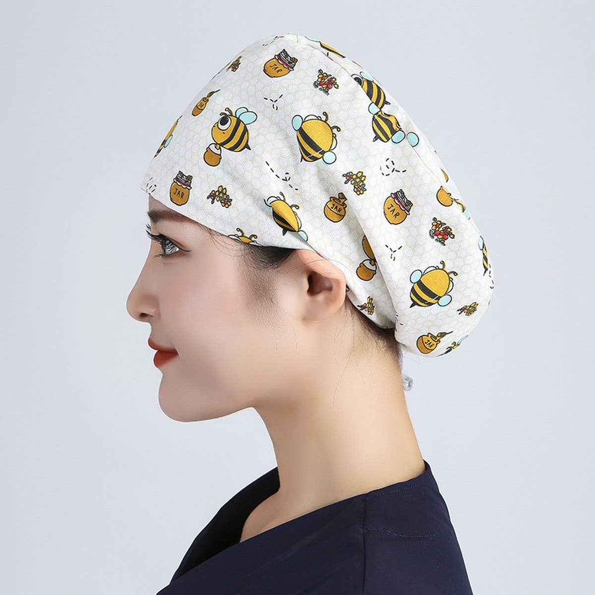 NURSE CAP OPERATING ROOM ADJUSTABLE ROUND CAP_CWAH3336