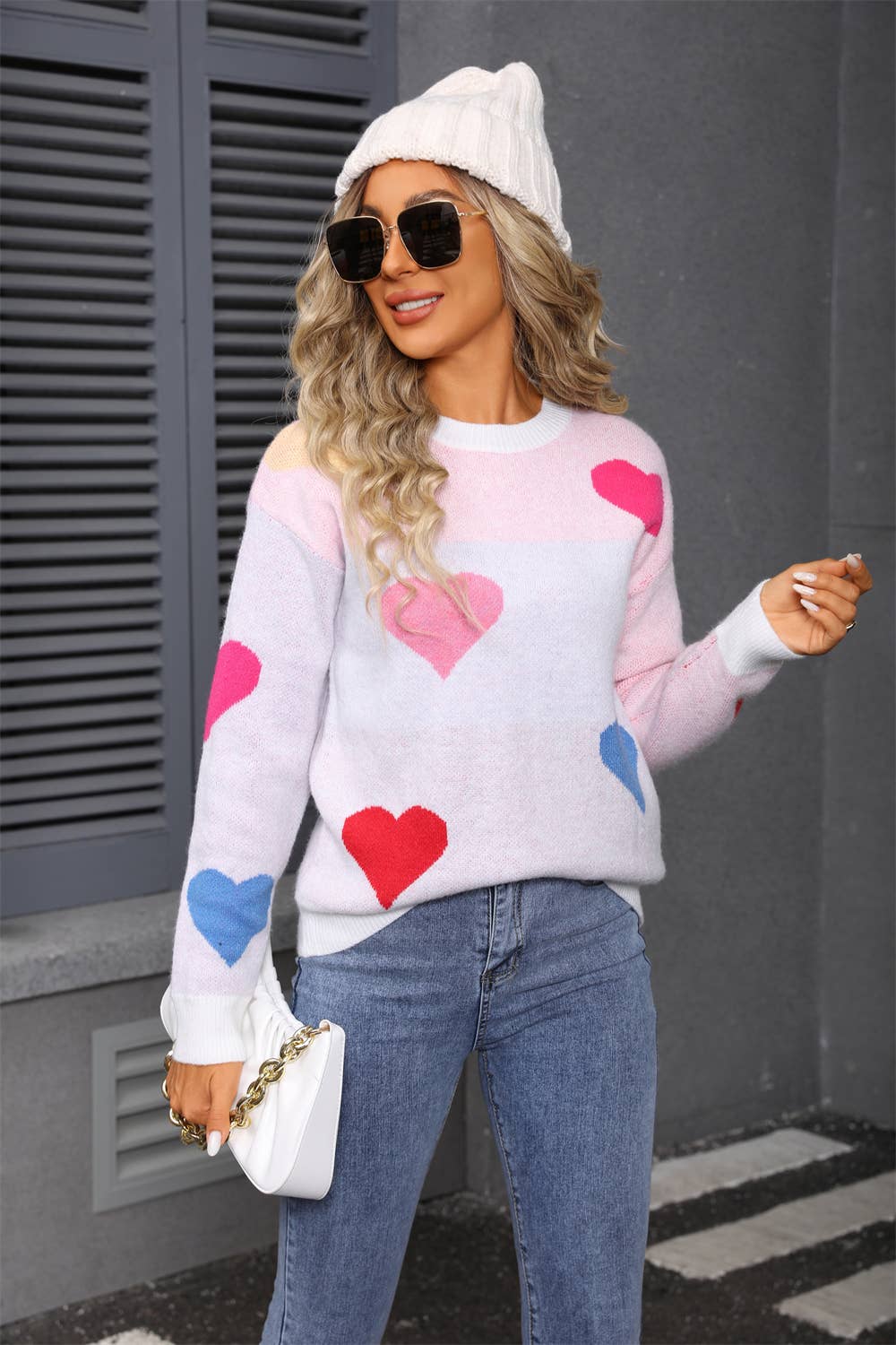 Valentine's Day small heart pullover sweater