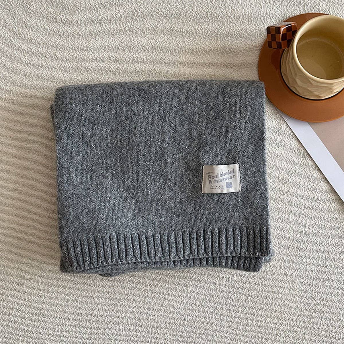 Solid Wool Blend Knit Scarf for Women ??Warmth_CWASC2284