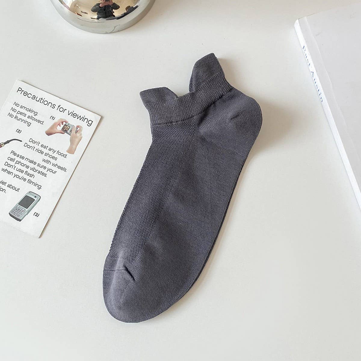 CWMS2460_SUMMER BREATHABLE SIMPLE SOLID COLOR BOAT SOCKS