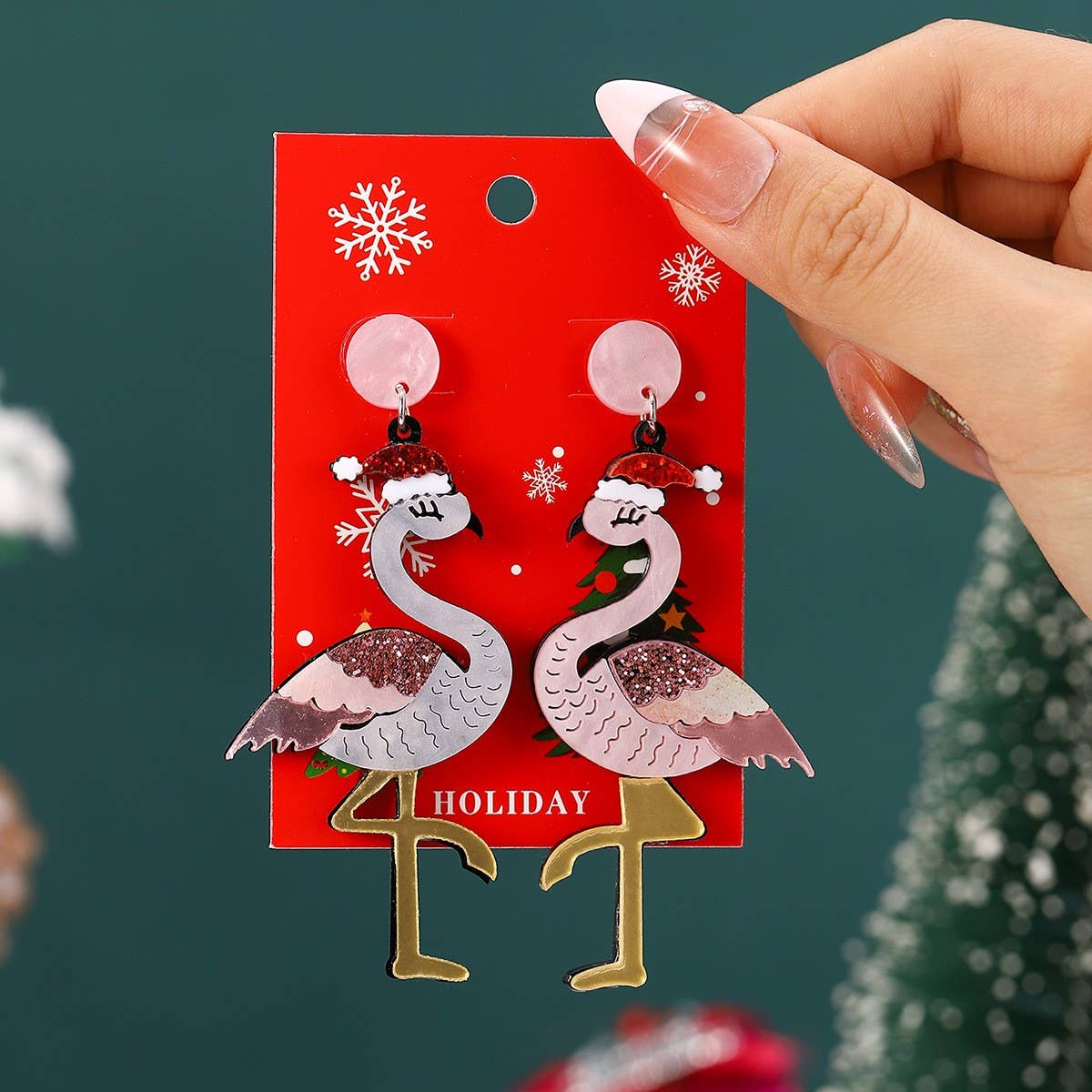 NEW CHRISTMAS CARTOON DIAMOND PENDANT EARRINGS