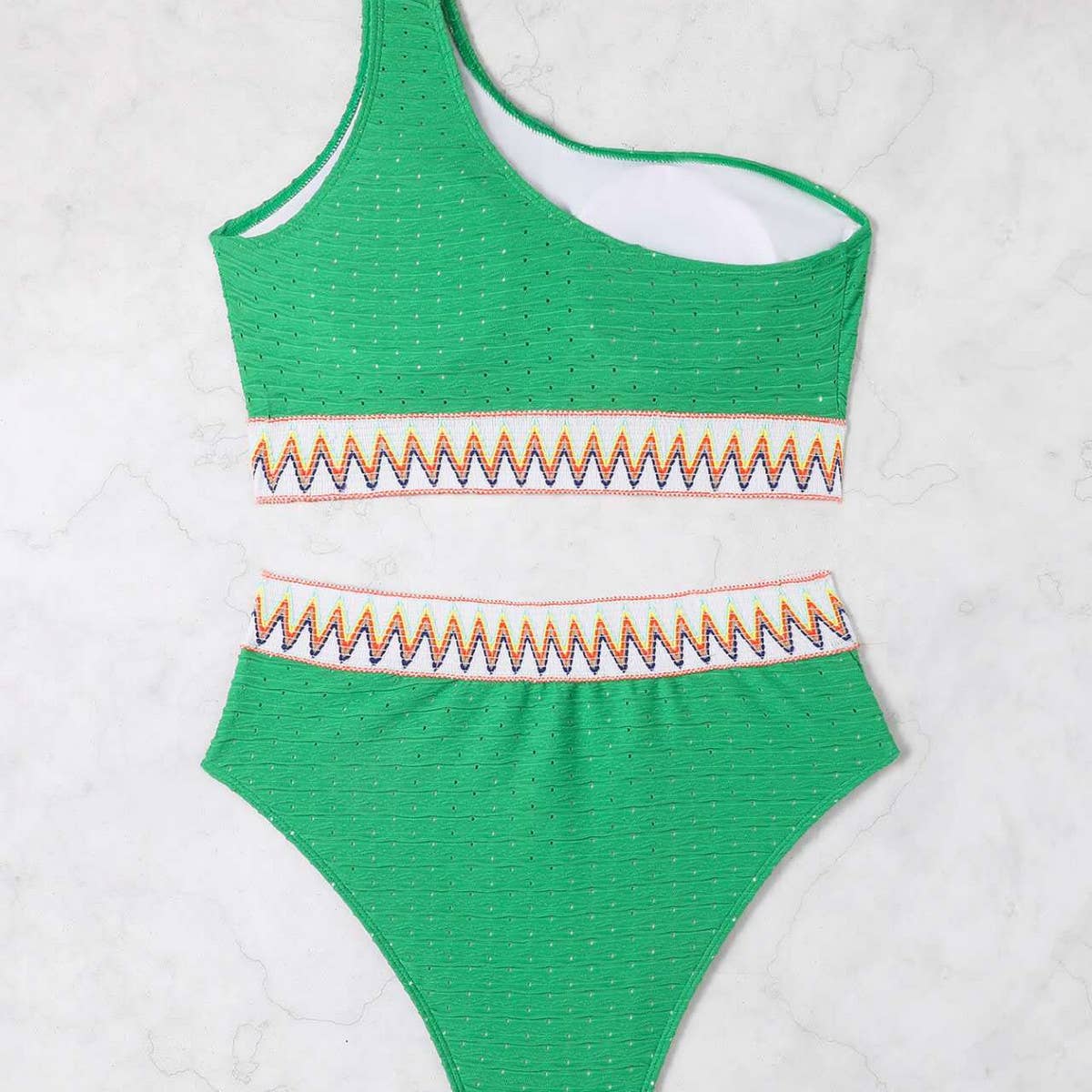 SEXY STRIPED PLUS SIZE SPLIT BIKINI SWIMSUIT