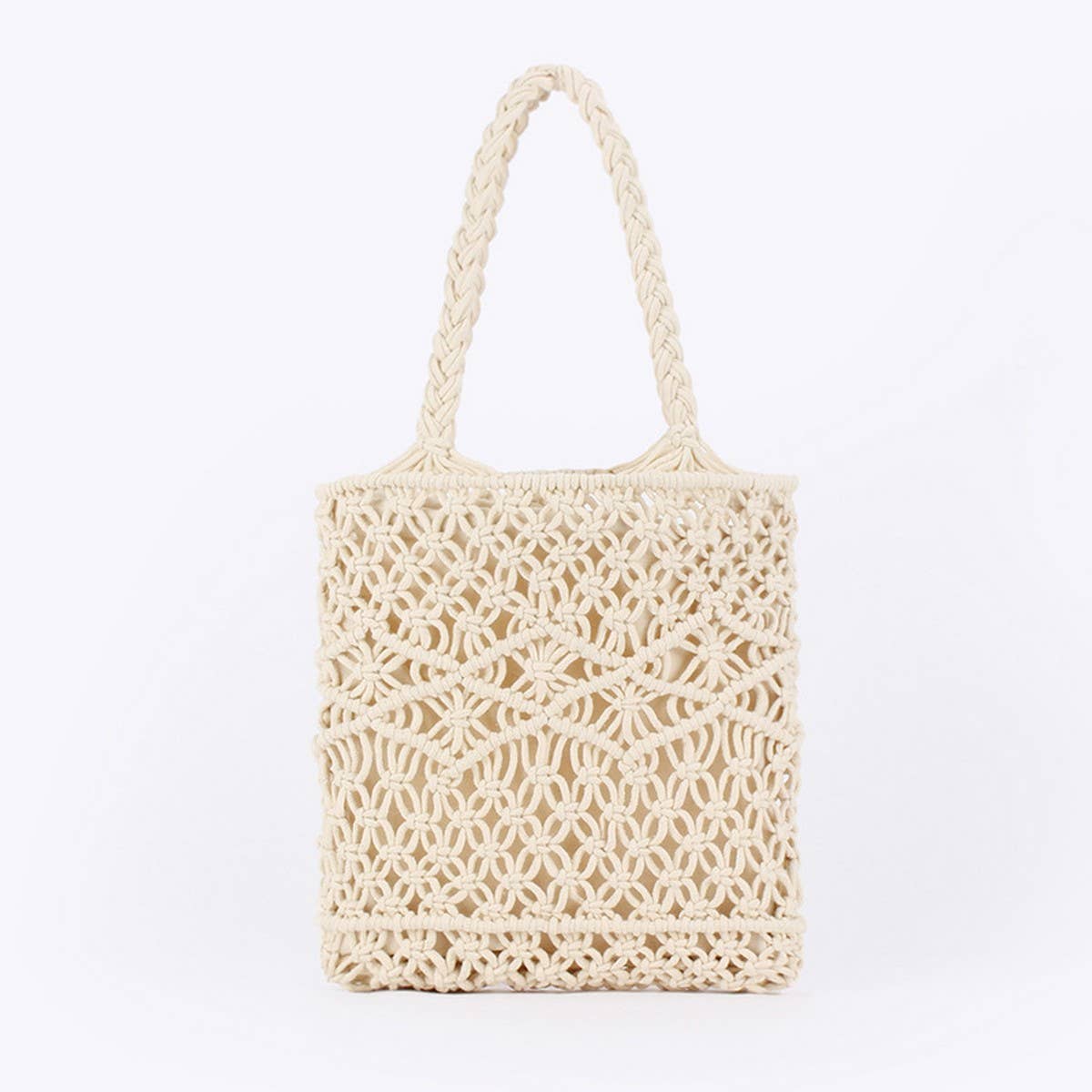 SOLID COLOR VERSATILE SIMPLE HOLLOW HAND-WOVEN BAG_CWAB4686