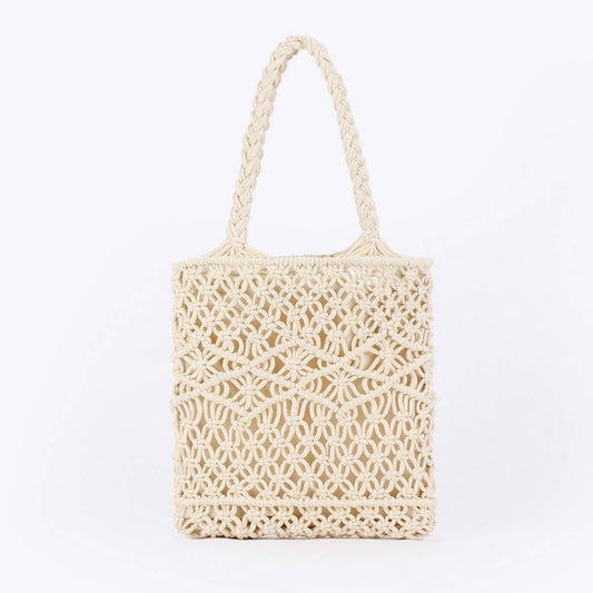 SOLID COLOR VERSATILE SIMPLE HOLLOW HAND-WOVEN BAG_CWAB4686
