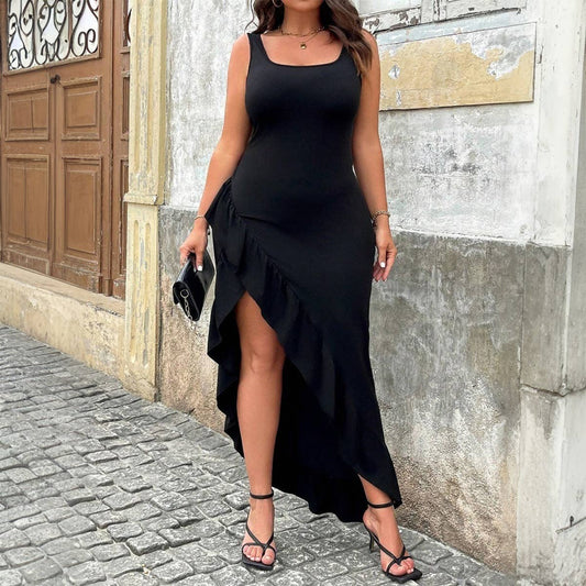 Sexy High-Waisted Sleeveless Midi Dress