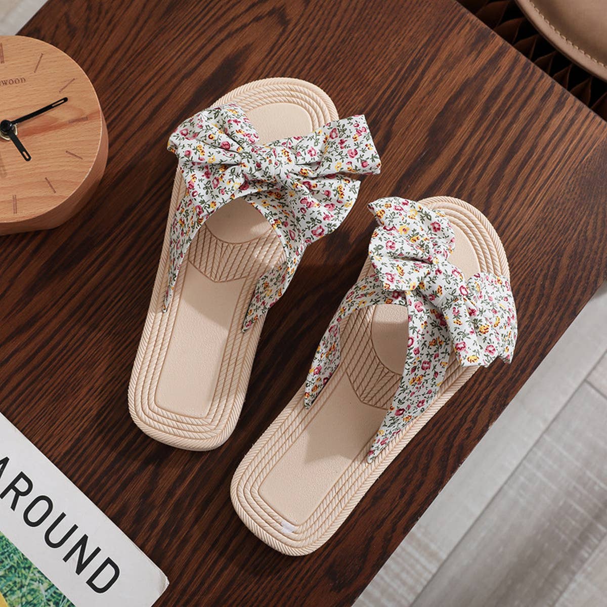 NEW PRINTED FLOWER BOW SANDALS_CWSHS0724