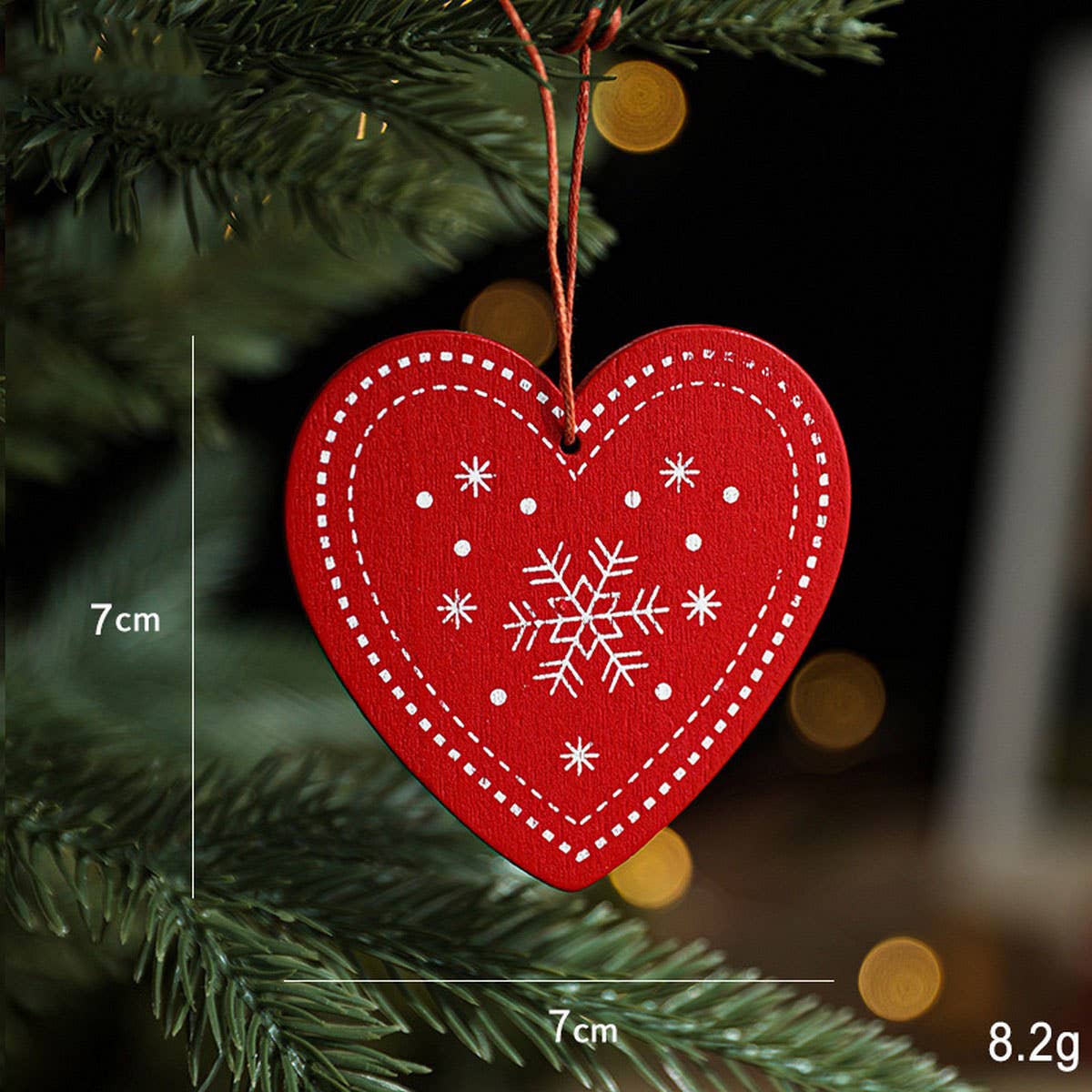 Colorful Wooden Santa Snowflake Tree Ornament