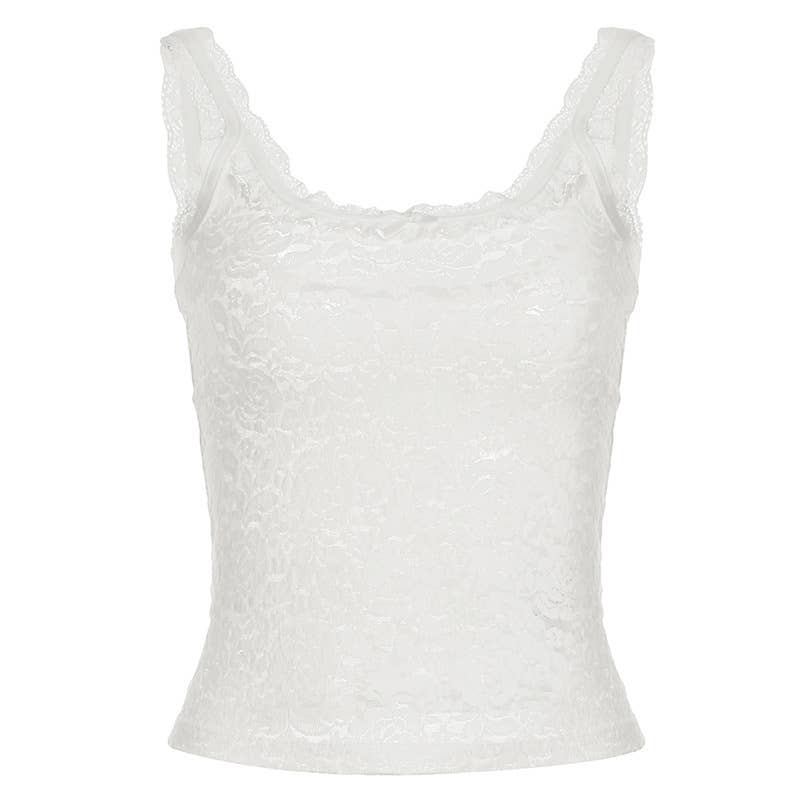 Slim-fitting solid-color sexy lace halter top