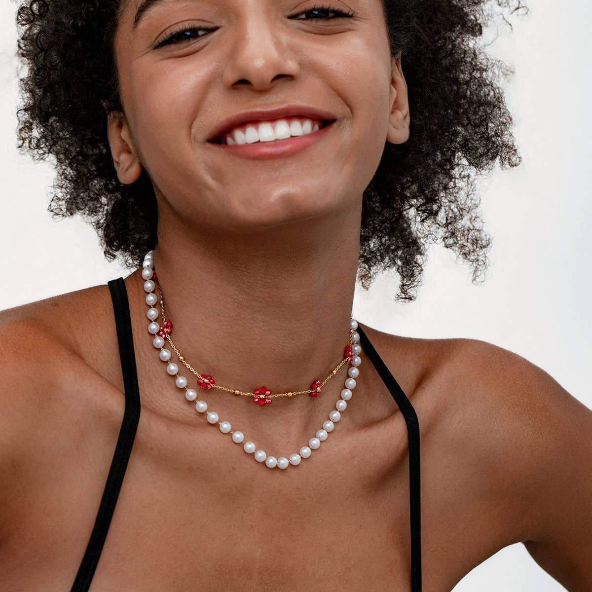 COLORFUL BEADED DOPAMINE CLAVICLE NECKLACE