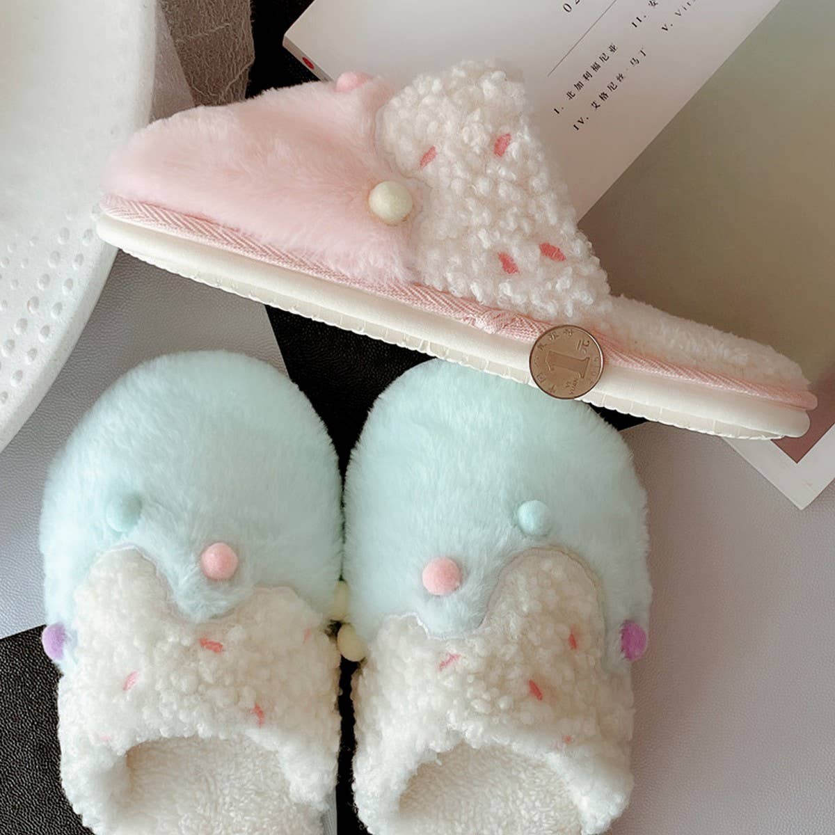 NEW SWEET ICE CREAM COTTON SLIPPERS FOR WOMEN_CWMM2960