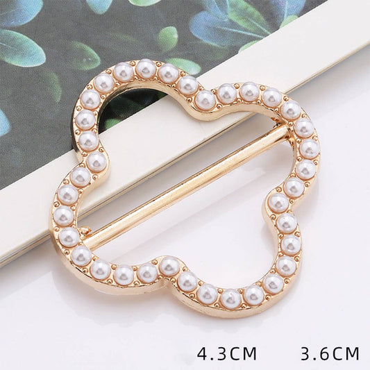 FOUR-LEAF CLOVER PEARL WITH DIAMONDS SCARF RING