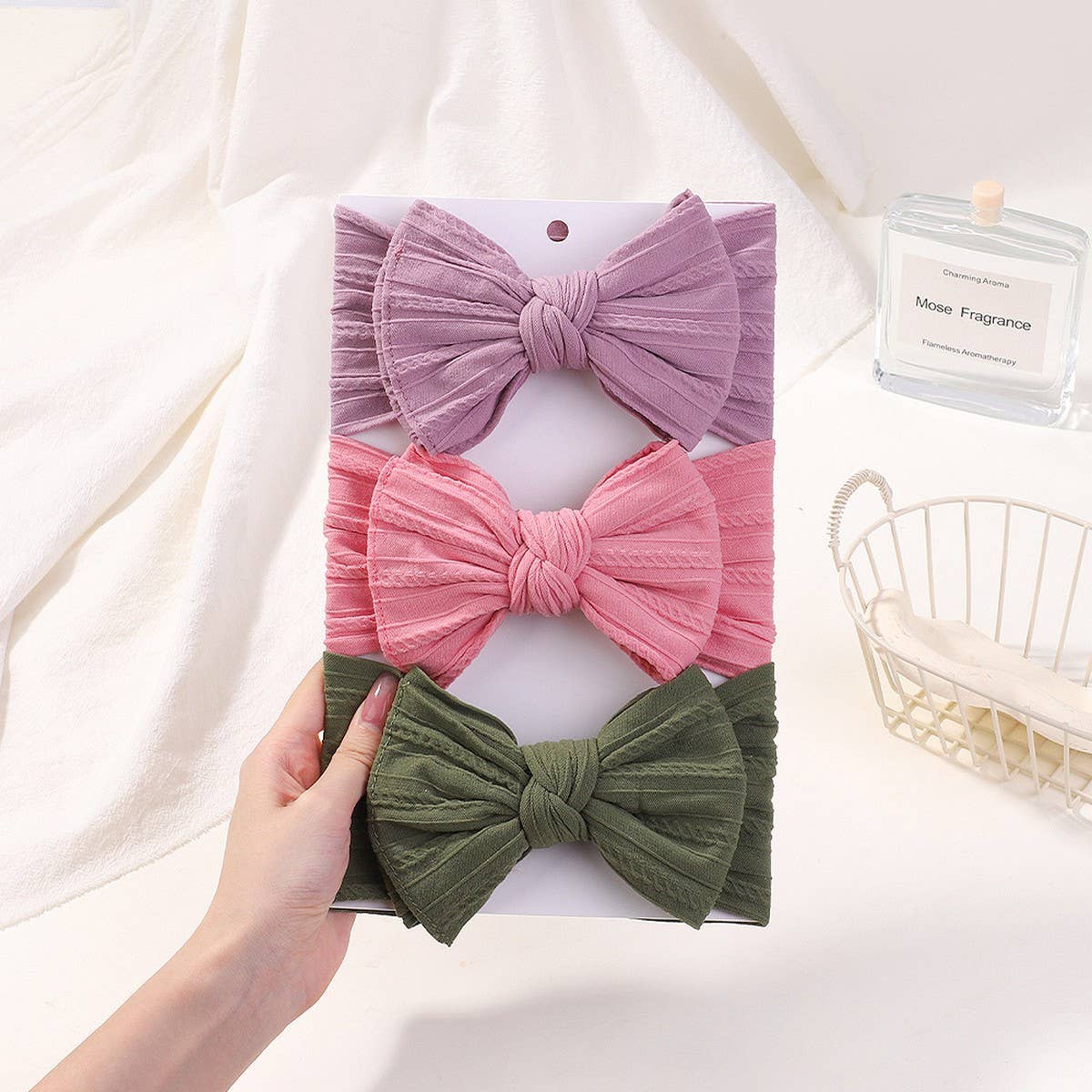 Elastic Baby Girl Bow Headbands ? 3PCS Set