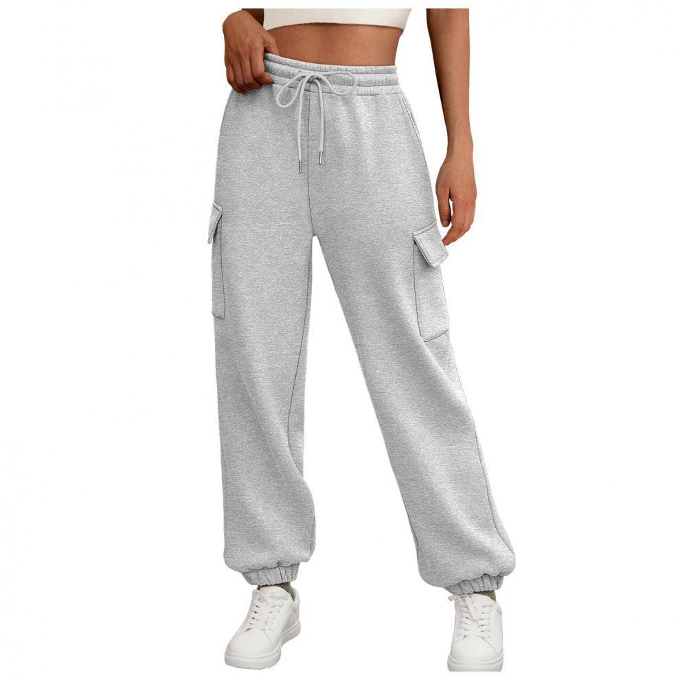 Solid-color straight-leg wide-leg sweatpants