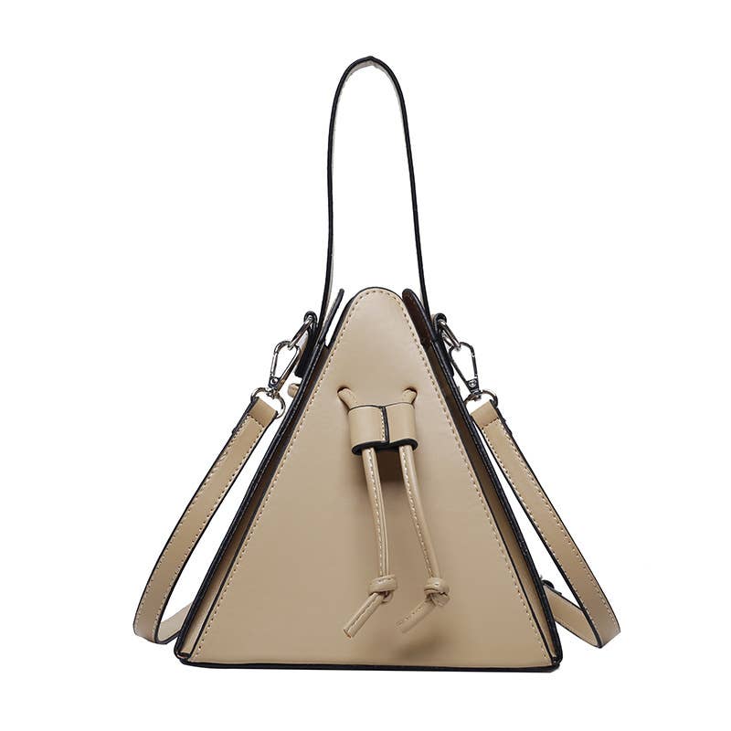 Candy-colored hand-held crossbody triangular bag