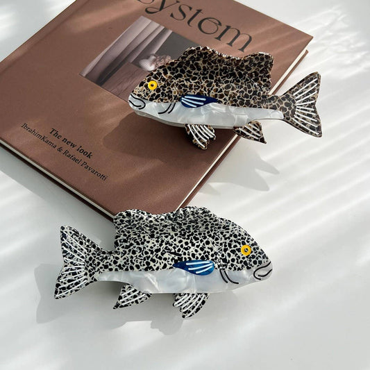 Grouper Fish Hair Claw, Ocean Style Acetate Clip