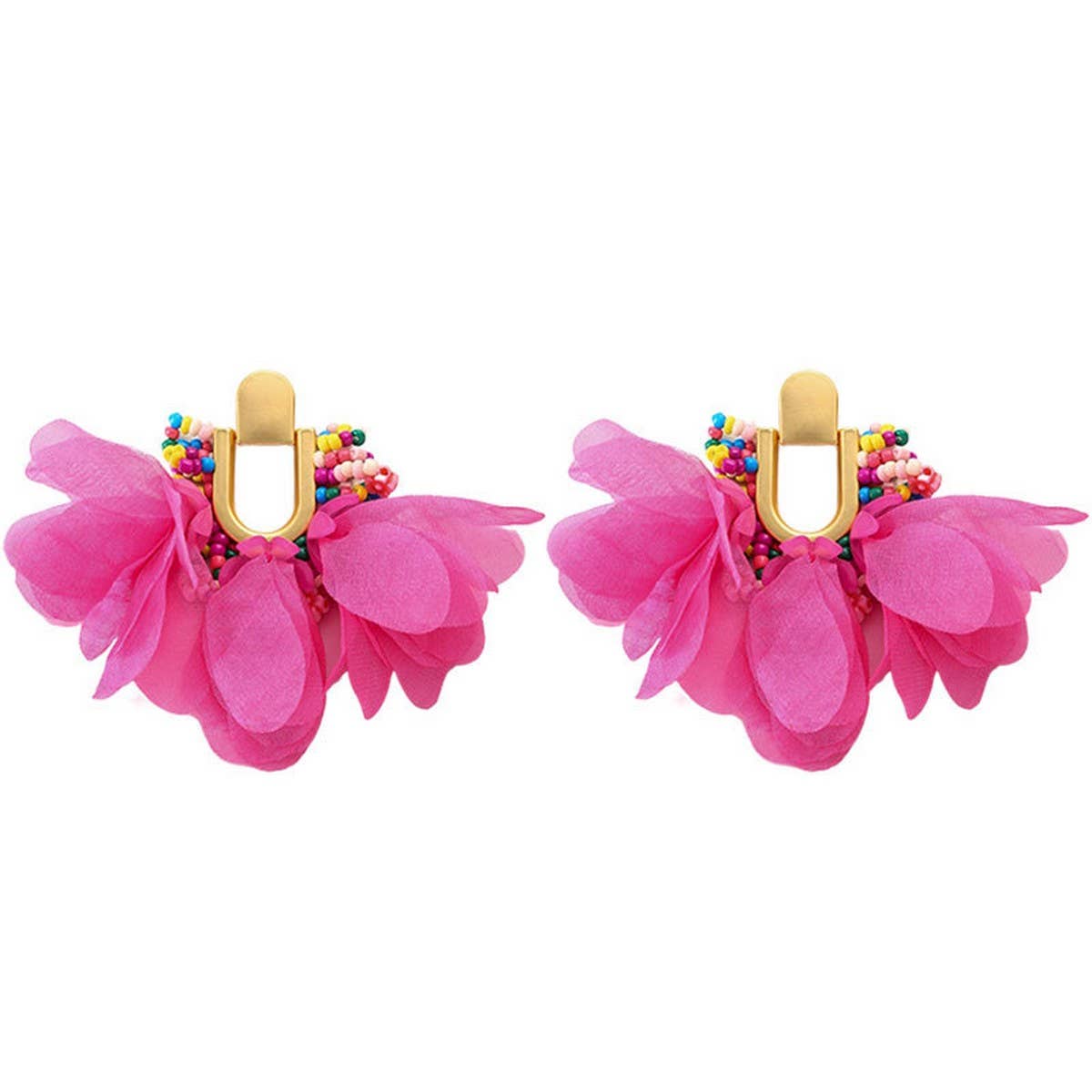 U-Shaped Beaded Tassel Earrings ? Dopamine Style