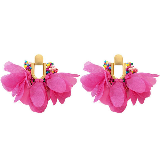 U-Shaped Beaded Tassel Earrings ? Dopamine Style