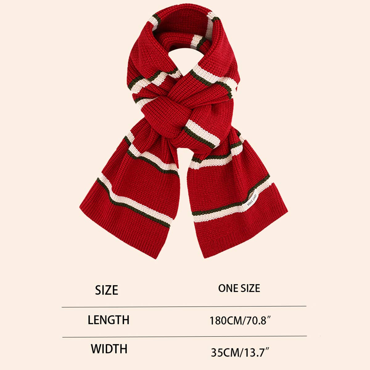 Red Knit Christmas Scarf - Faux Cashmere Reindeer_CWASC0127