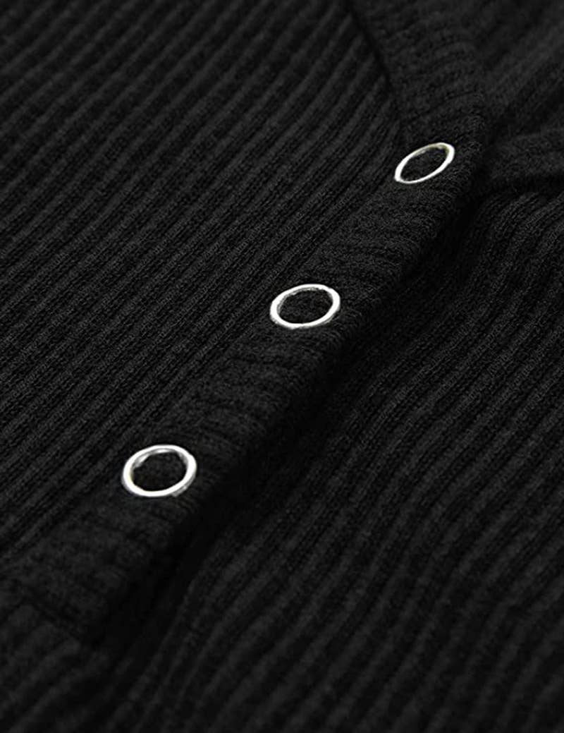 SOLID COLOR V-NECK BREASTED SLIM-FIT KNIT VEST