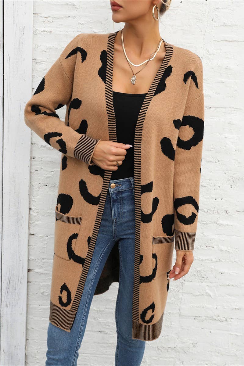 CWOCAL0508_Long Sleeve Casual Open Front Cardigan Sweater