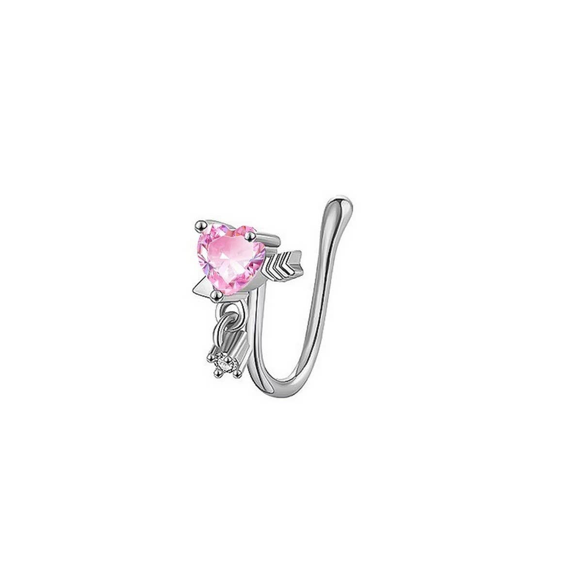Fake Nose Ring Clip-On with Sparkling Zircon_CWMM9512