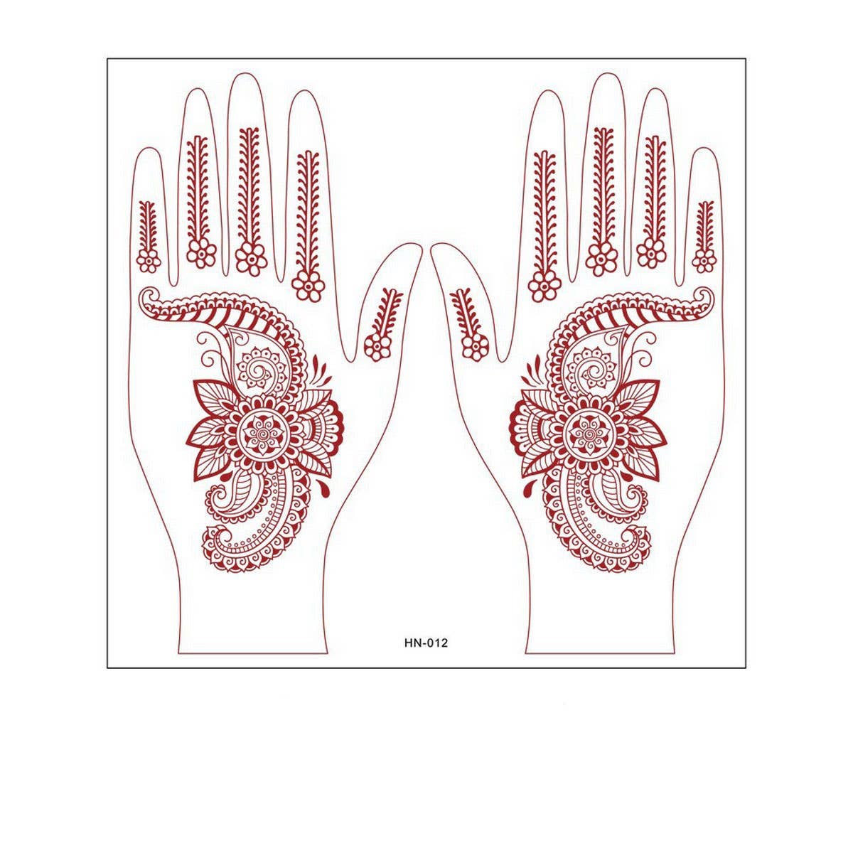 Realistic Henna Tattoo Stickers Brown Red Lace_CWMM8361