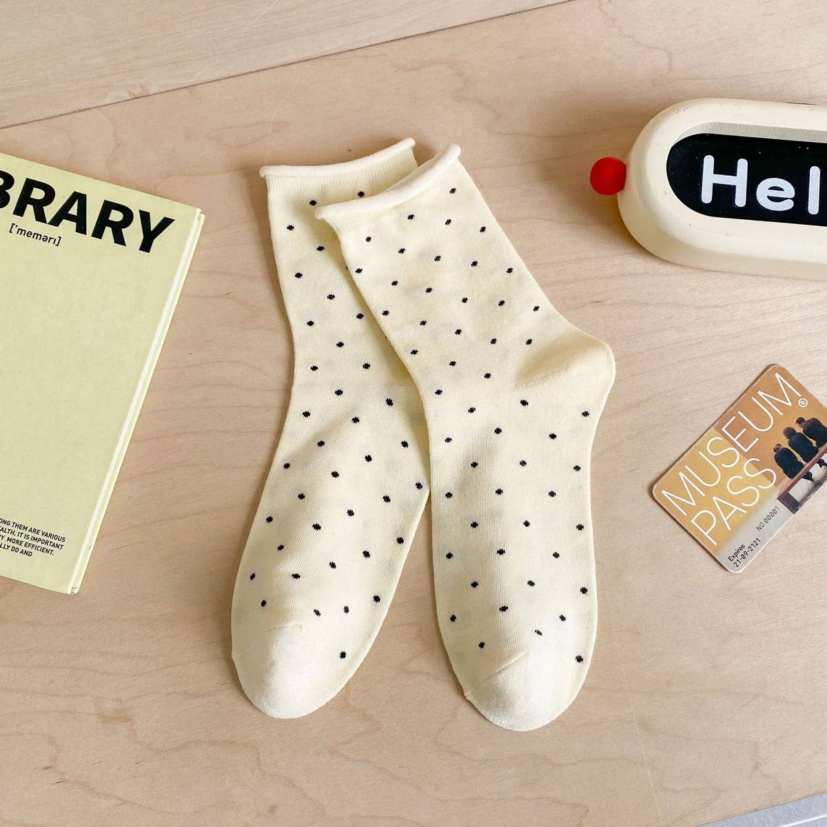 CWMS2502_NEW AUTUMN LOVE BREATHABLE MIDDLE TUBE SOCKS