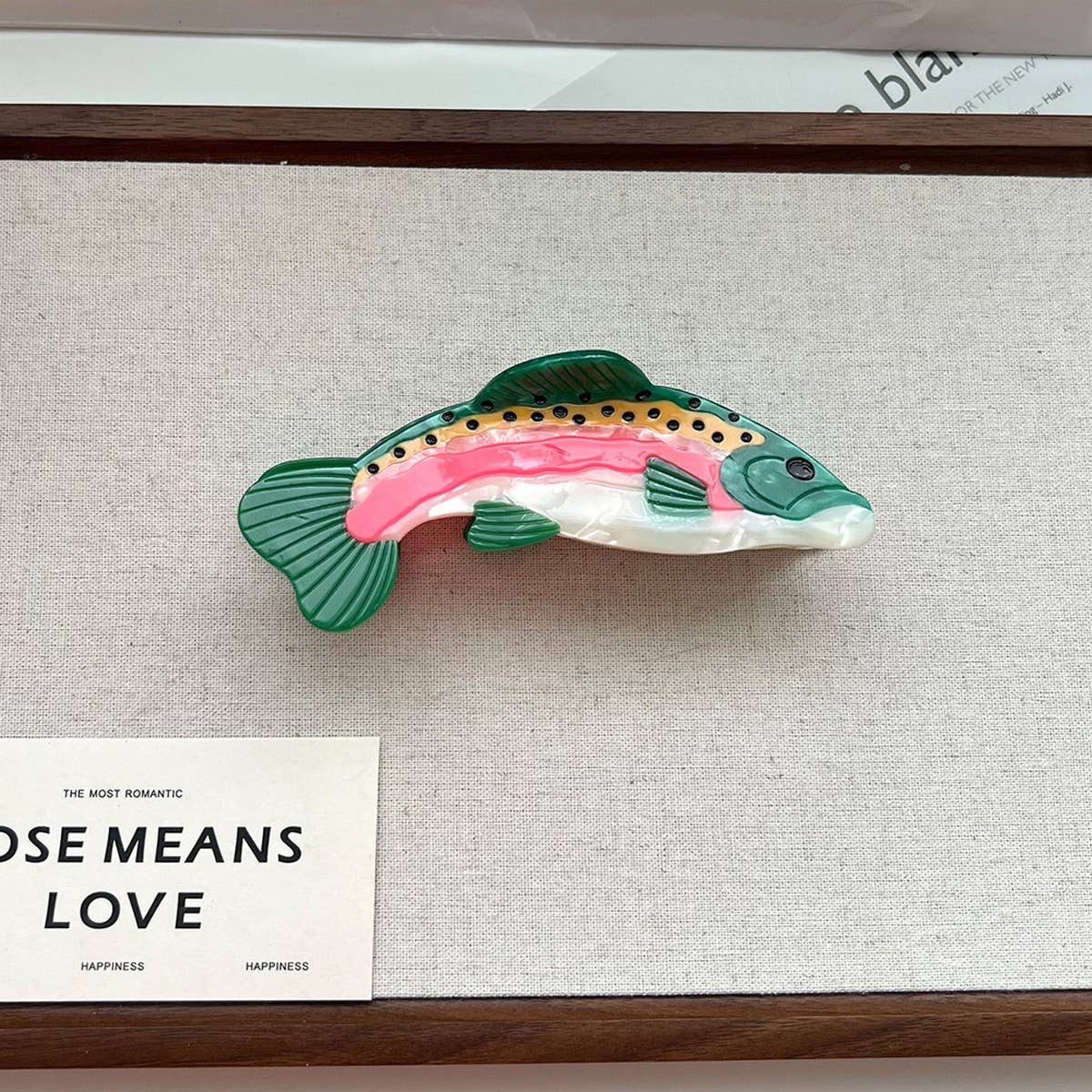 Rainbow Trout Acetate Hair Claw - Cute Shark Clip_CWAHA5711