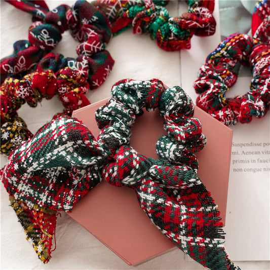 CHRISTMAS BUNNY EARS HAIR SCRUNCHIES