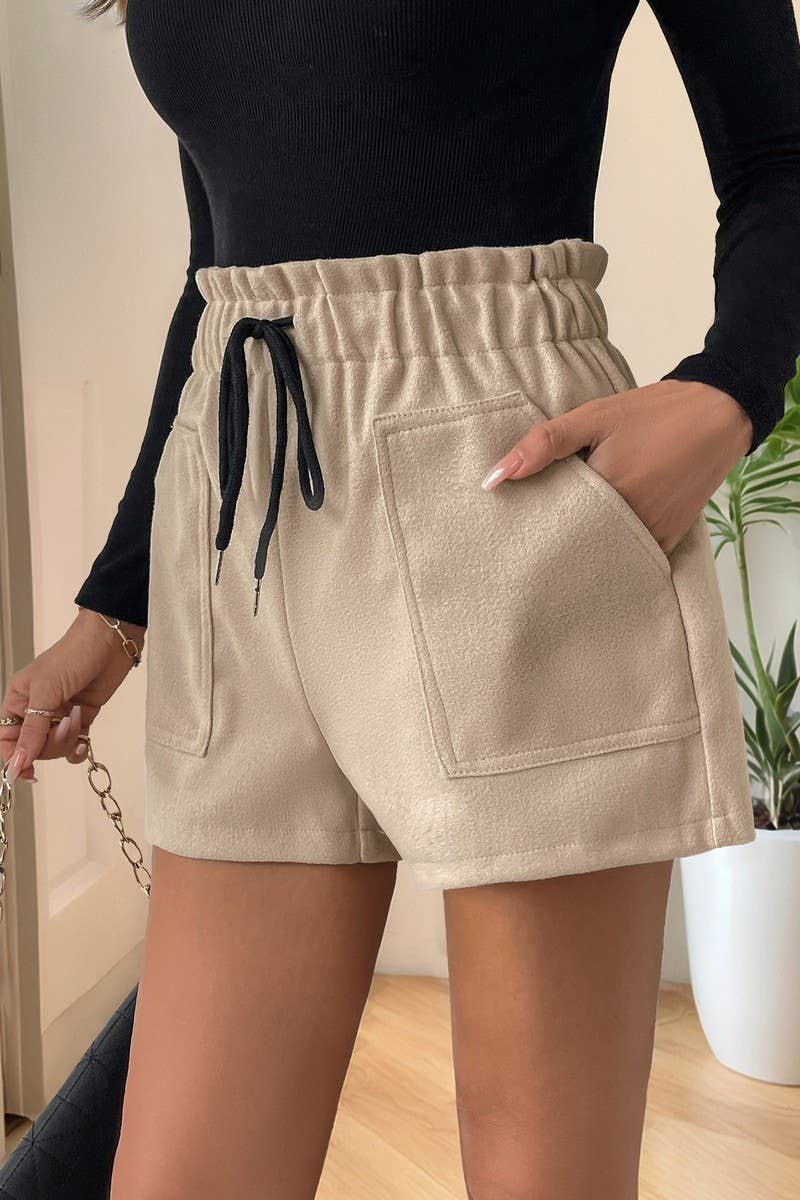 CWBSP0457_AUTUMN AND WINTER CASUAL ELASTIC SHORTS