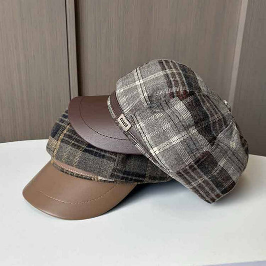 VERSATILE BRITISH STYLE PLAID BERET_CWAB2907
