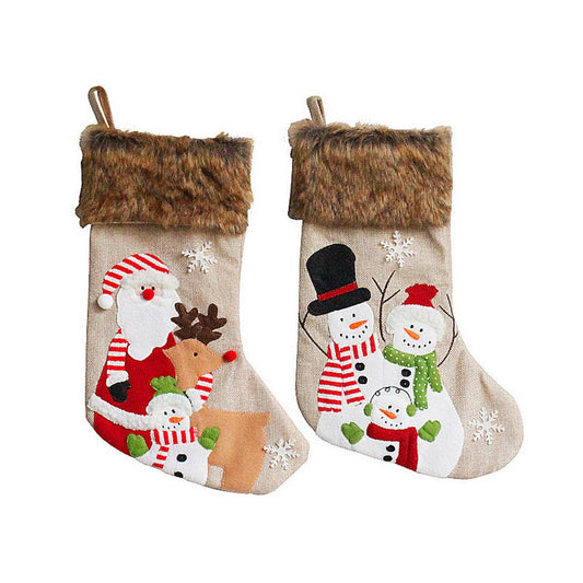 PLUSH EMBROIDERED CHRISTMAS STOCKING CANDY BAG_CWMS1449