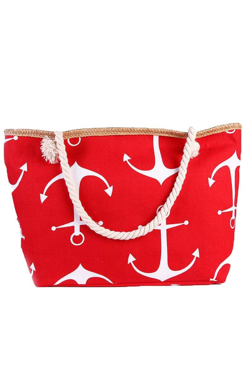 ANCHOR PATTERNED FASHION CASUAL BEACH BAGS_CWAB305