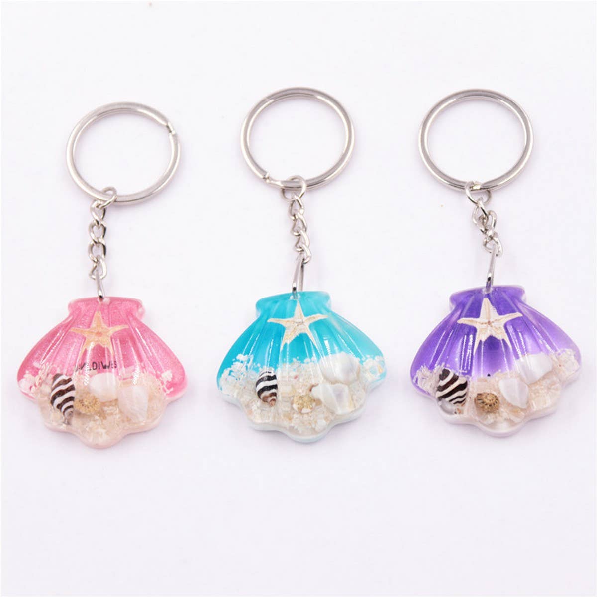 NEW SHELL STARFISH KEYCHAIN SOUVENIR PENDANT