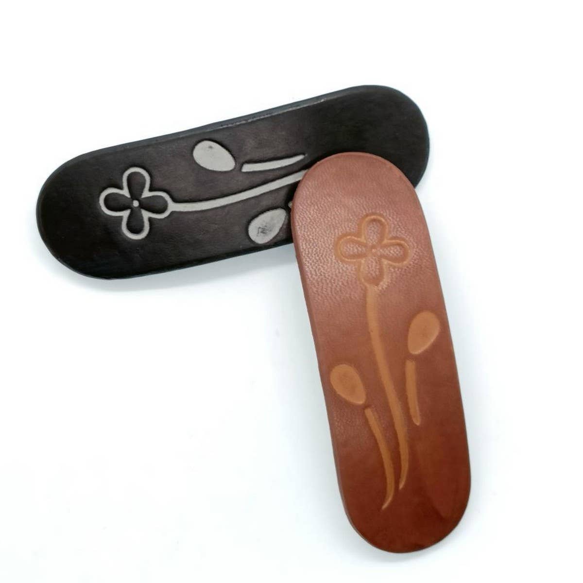 New Violet Four-Petal Carved Painted Hair Clip_CWAHA6355