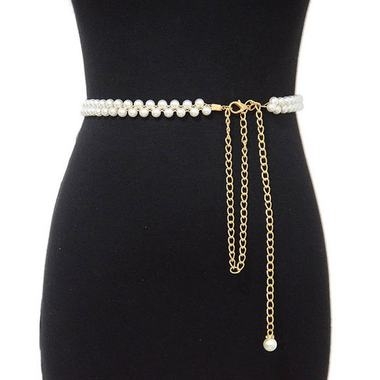 CASUALVERSATILE PEARLSTRING ELEGANTWAIST CHAIN_CWABE0501