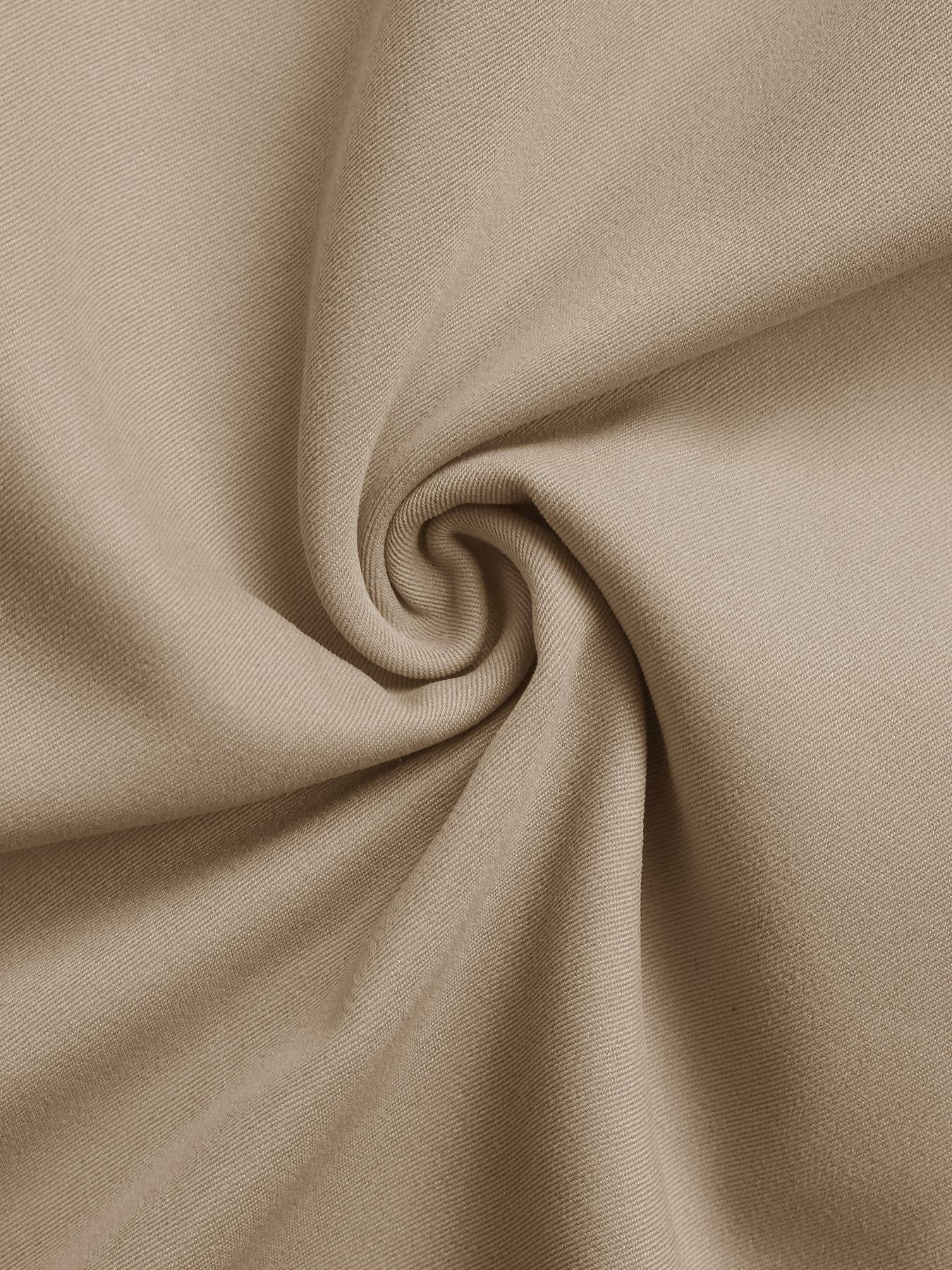 SOLID COLOR LAPEL LONG SLEEVE FAKE TWO DRESSES