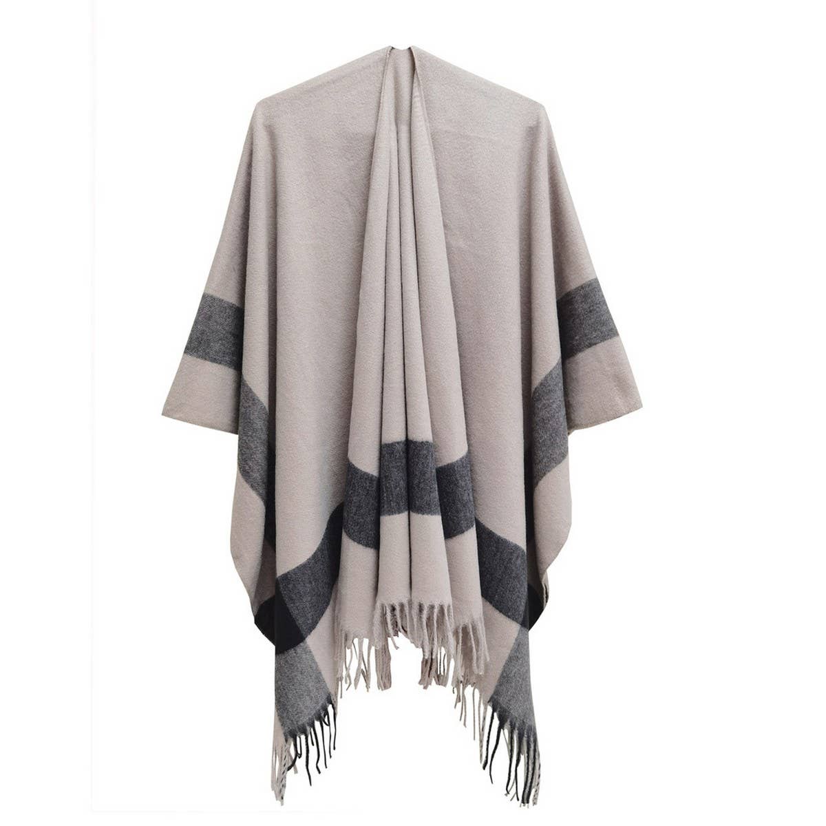 THREE-DIMENSIONAL TASSEL WARM SHAWL WRAPPED CLOAK