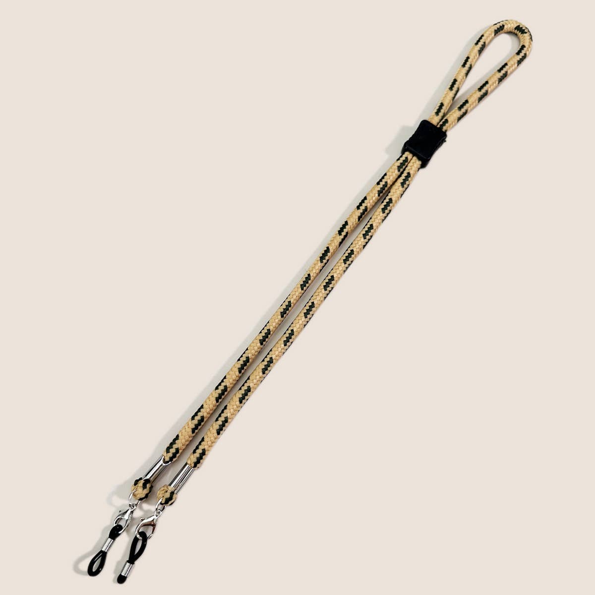 COLORFUL DUAL COLOR BLOCK BRAIDED GLASSES LANYARD