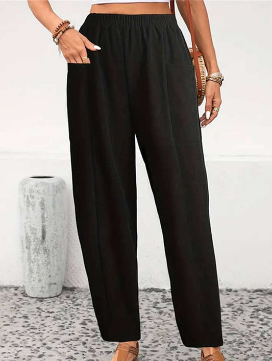 CORDUROY SLACKS WITH LARGE POCKETS_CWBLP0679