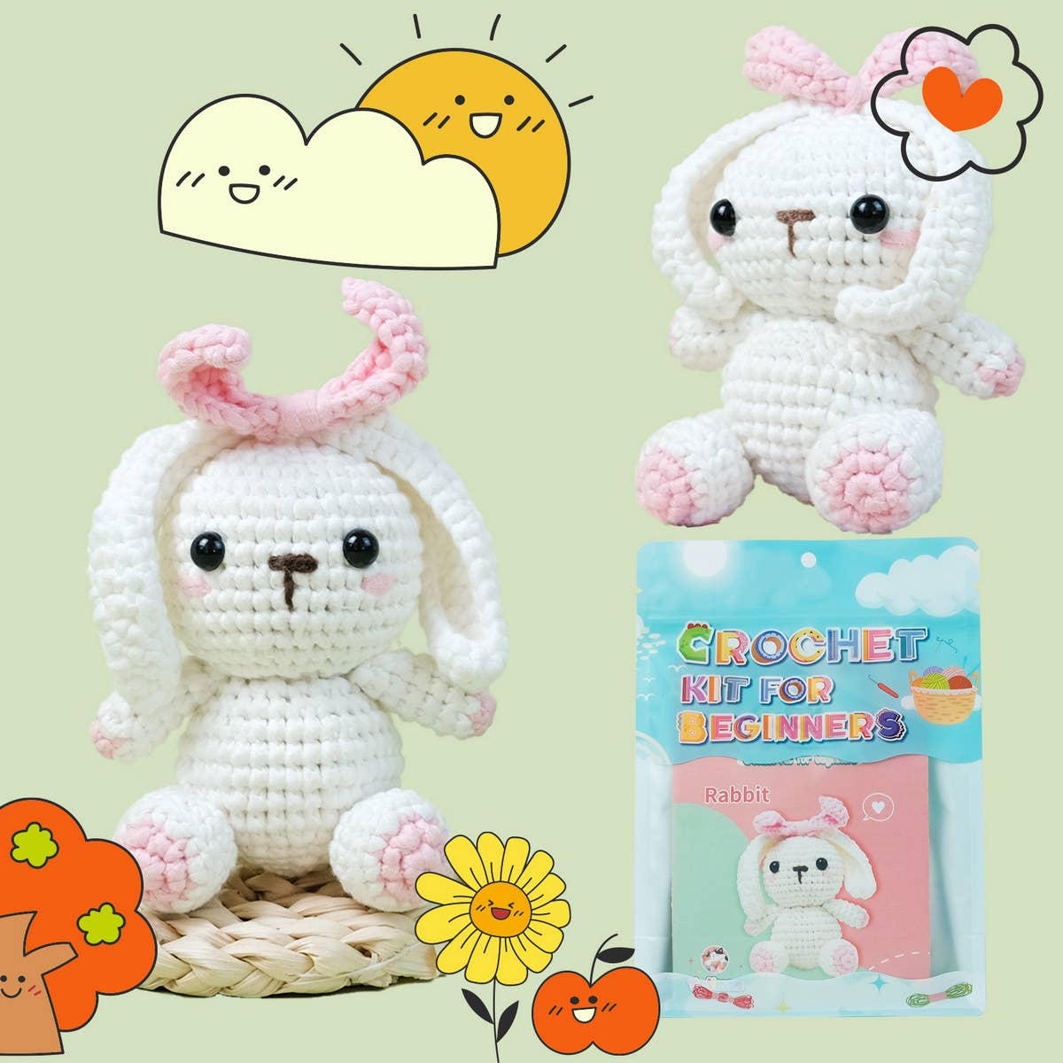 RABBIT CROCHET YARN DIY KNITTING MATERIAL KIT_CWMM1866