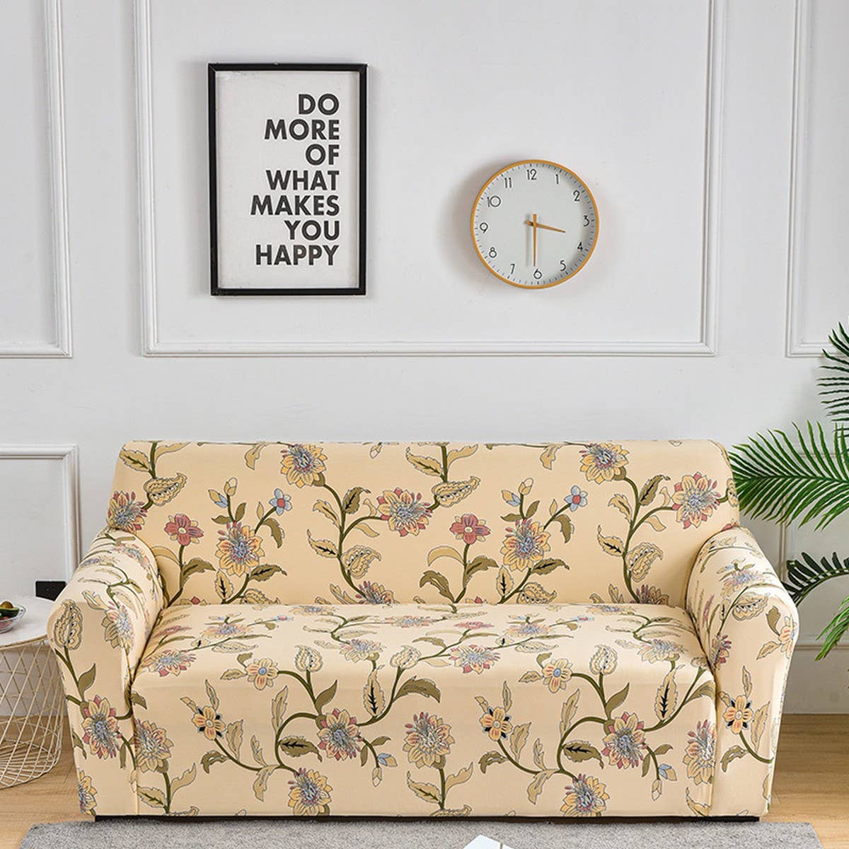 Printed Milk Silk Sofa Cover, Stretch & Full Fit_CWMM8325