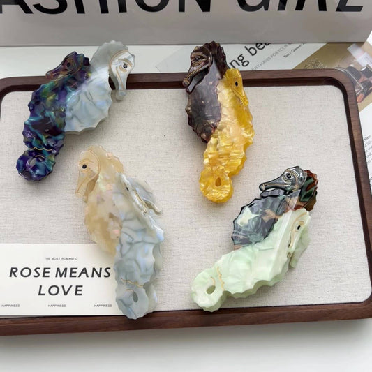 Cute Seahorse Acetate Shark Hair Claw Clip