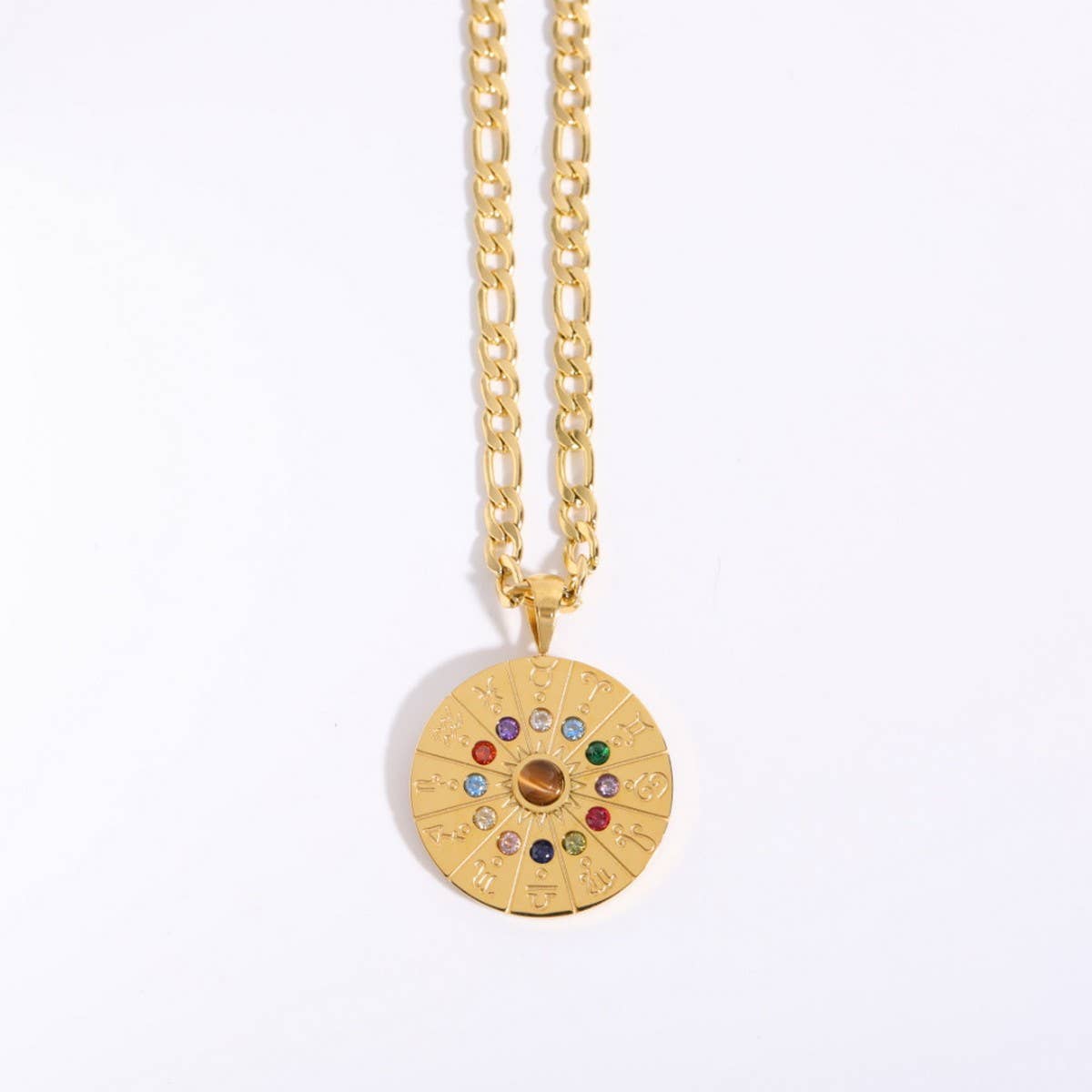 Vintage 12 Constellation Tarot Pendant Necklace