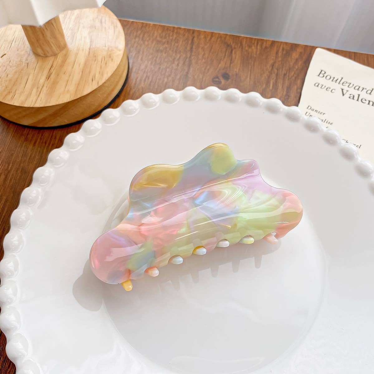 Acetate board style candy-colored hair clip