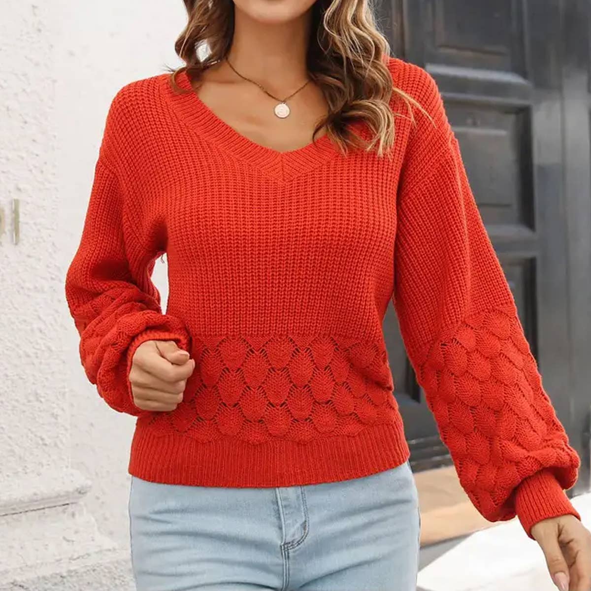 THREE-DIMENSIONAL FEATHER SWEATER KNITWEAR