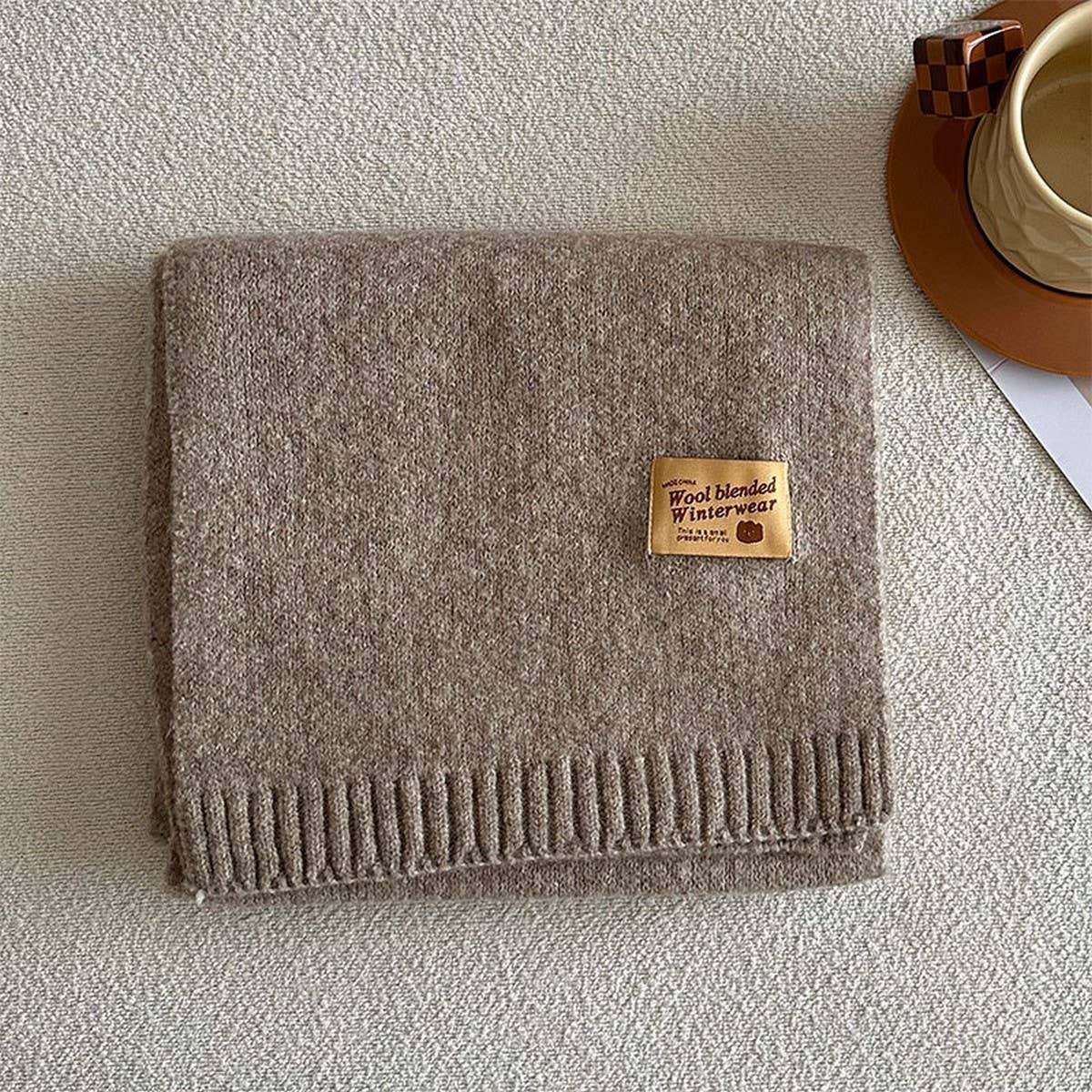 Solid Wool Blend Knit Scarf for Women ??Warmth_CWASC2284