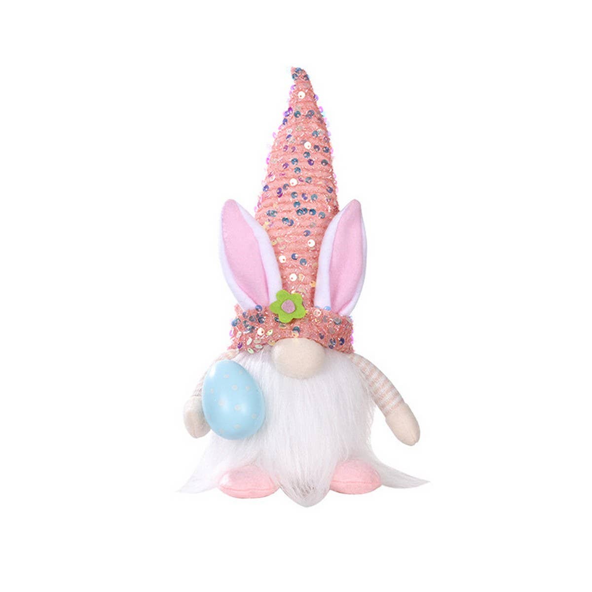 EASTER DECORATION WITH LIGHT SEQUIN HAT DOLL DOLL