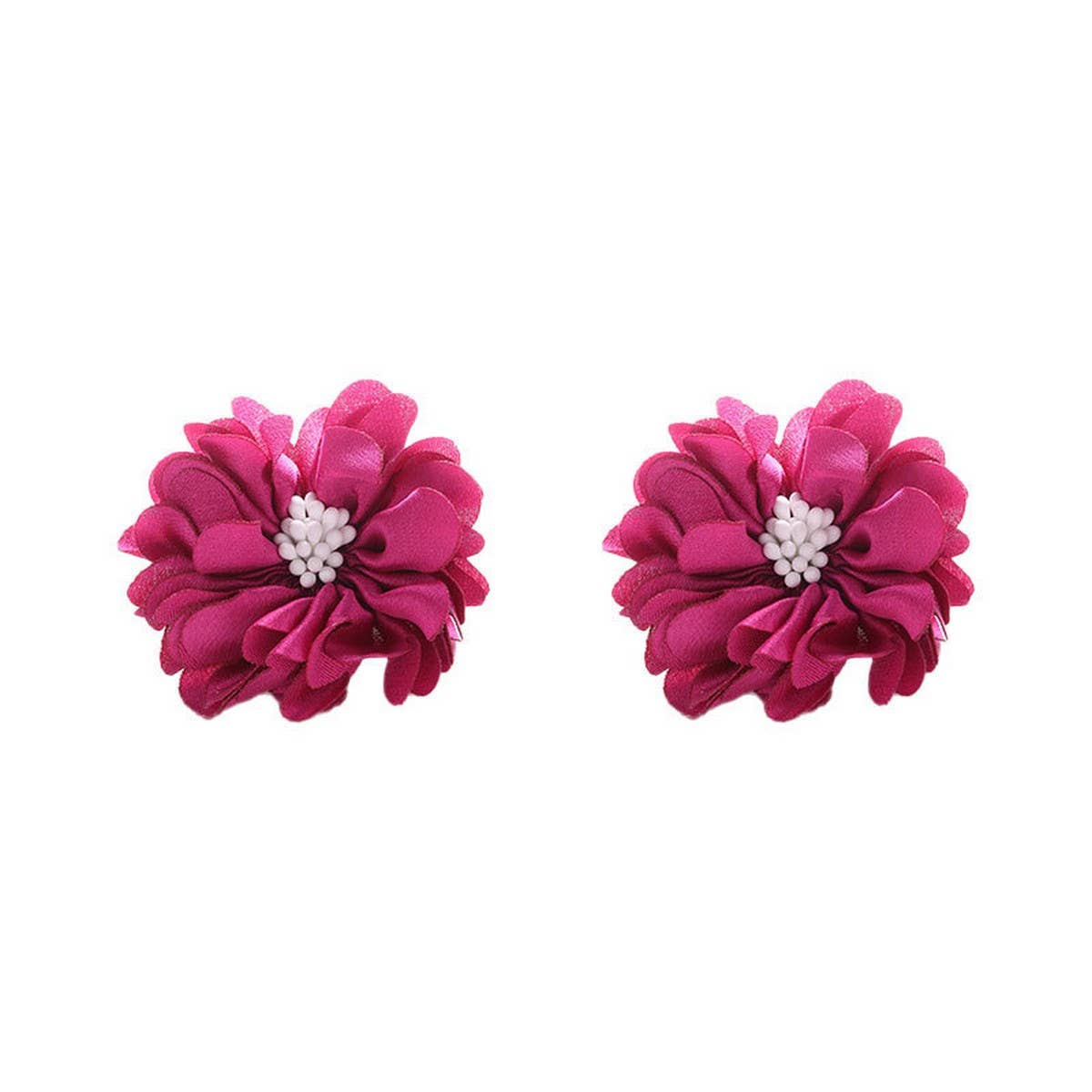 Handmade Fabric Flower Stud Earrings ? Minimalist
